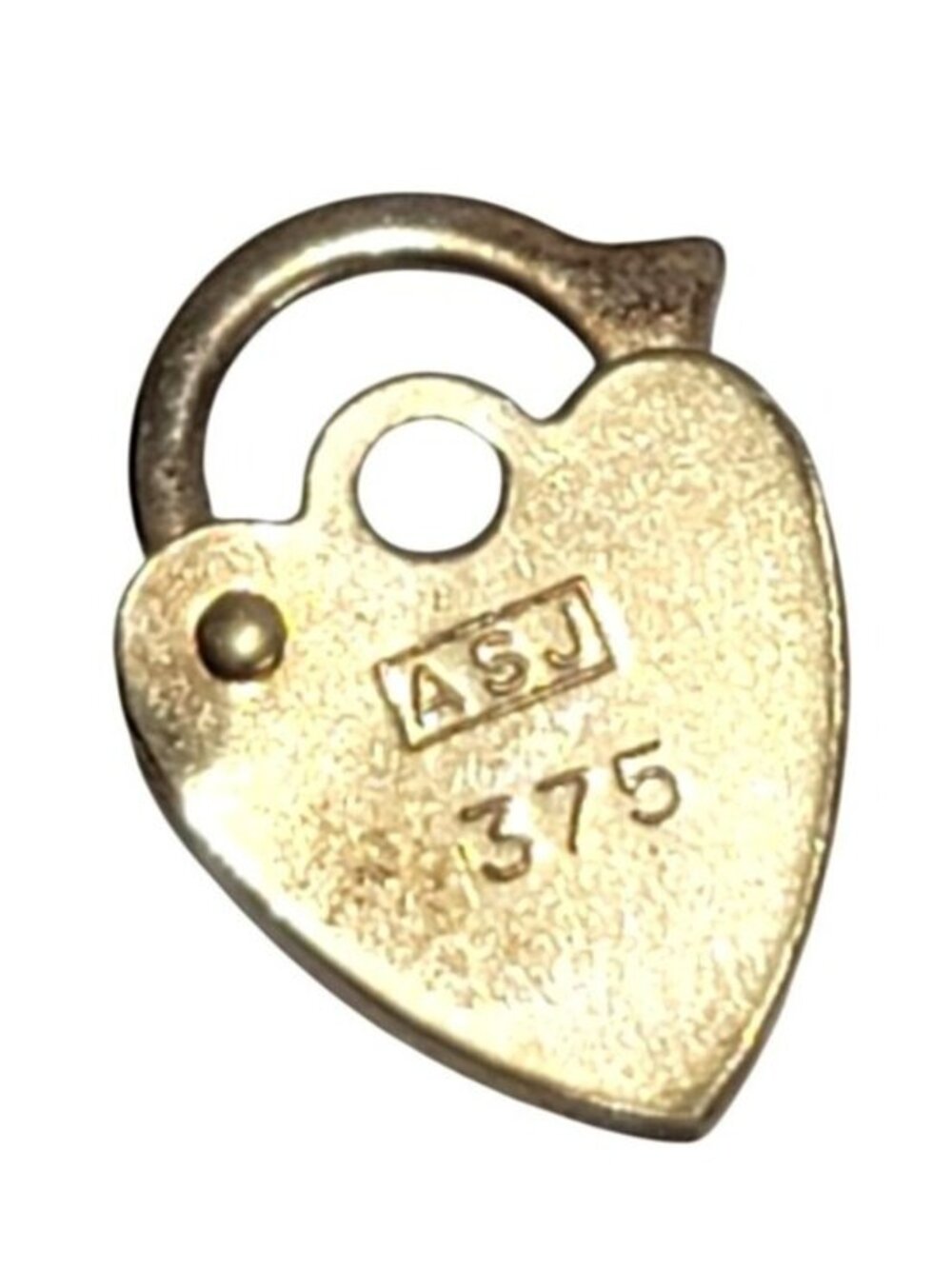 Miniature Gold Heart Padlock & Key Charm Set ASJ 375 Vintage Jewelry - Picture 4 of 11